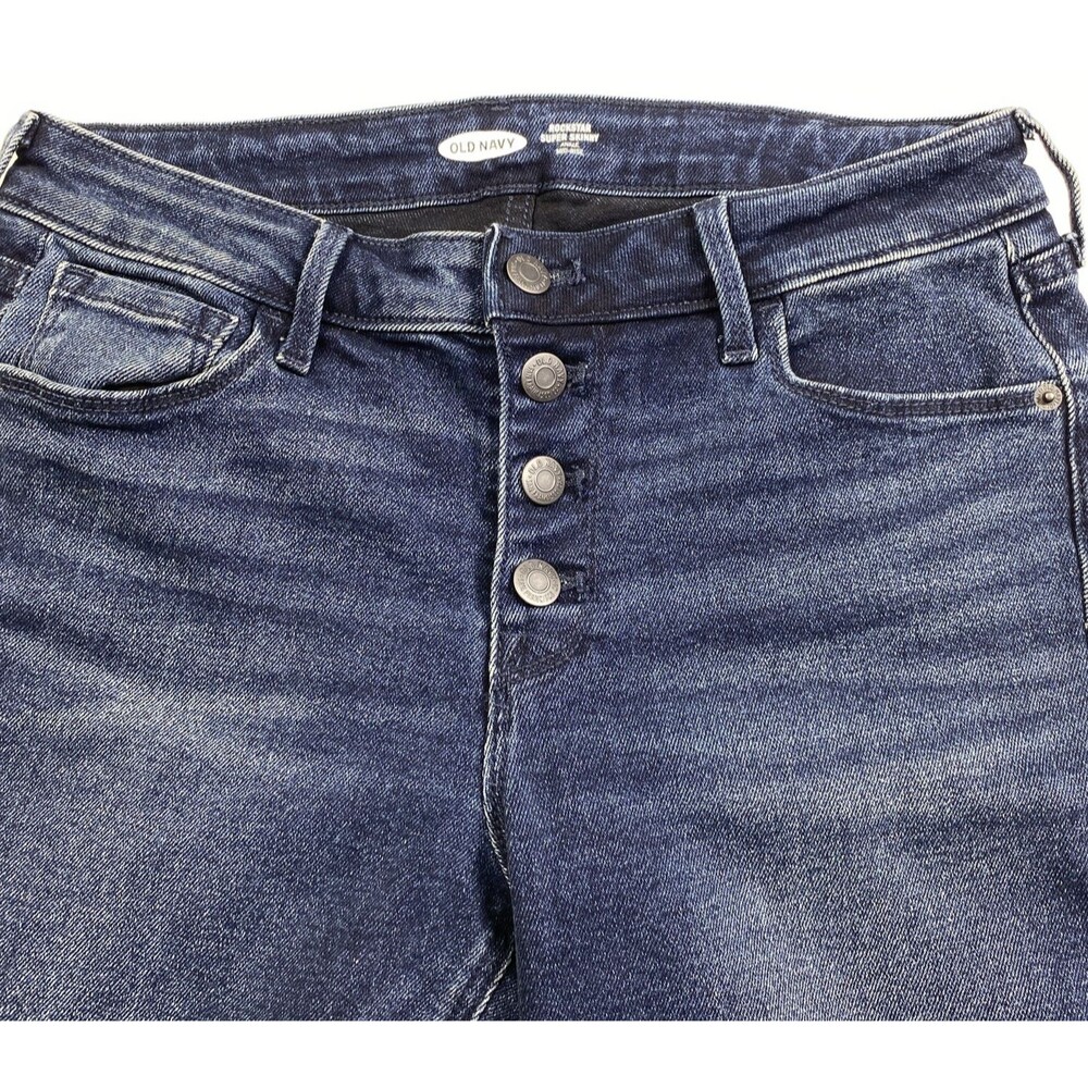 Old Navy Womens Size 6 Jeans Rockstar Super Skinny Ankle Ripped Frayed Hem
